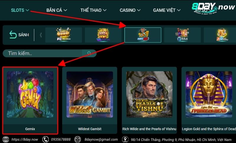 Cac buoc tham gia choi game Gemix tai 8Day - Buoc 2