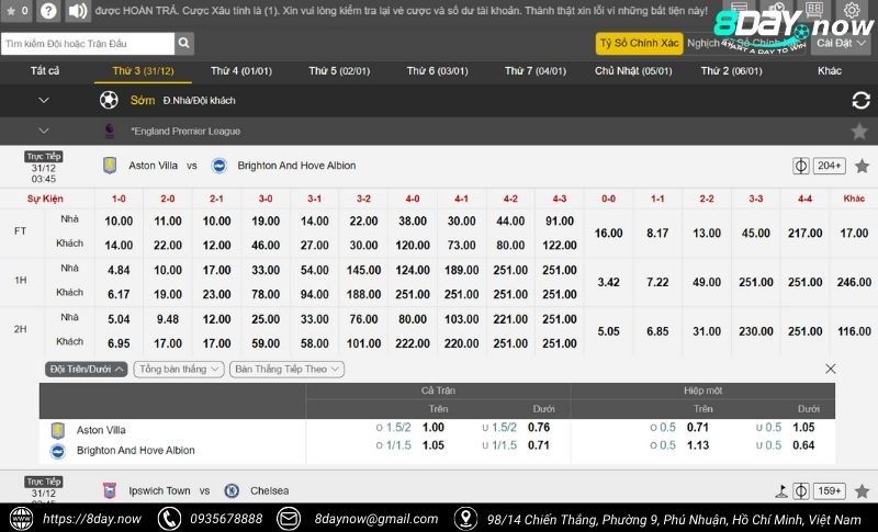 Giao dien sanh cuoc The Thao 8DAY - Hinh 21 - IM Sports 8DAY