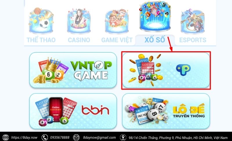Cac buoc tham gia choi game Lottery Lobby 8Day - Buoc 2